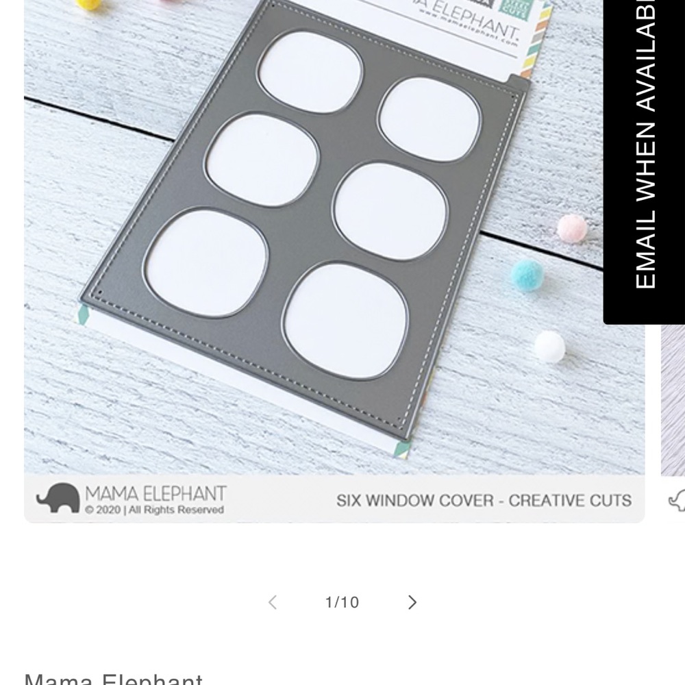 Mama Elephant Six Window Cover Die Cut - Gray